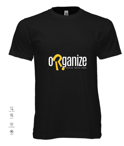 organize black t-shirt