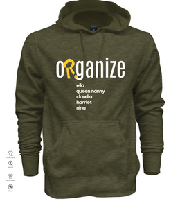 organize ancestors heather green logo hoodie (customize)